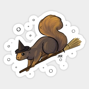 Squirrel Witch Sticker